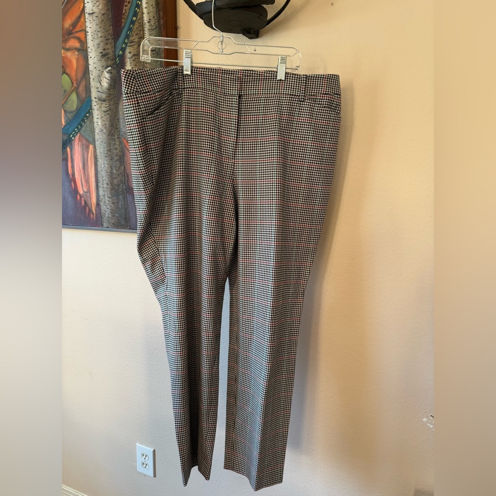 Talbots Hampshire Ankle Pant Women’s Sz 16 Houndstooth Dress Pants Stretch